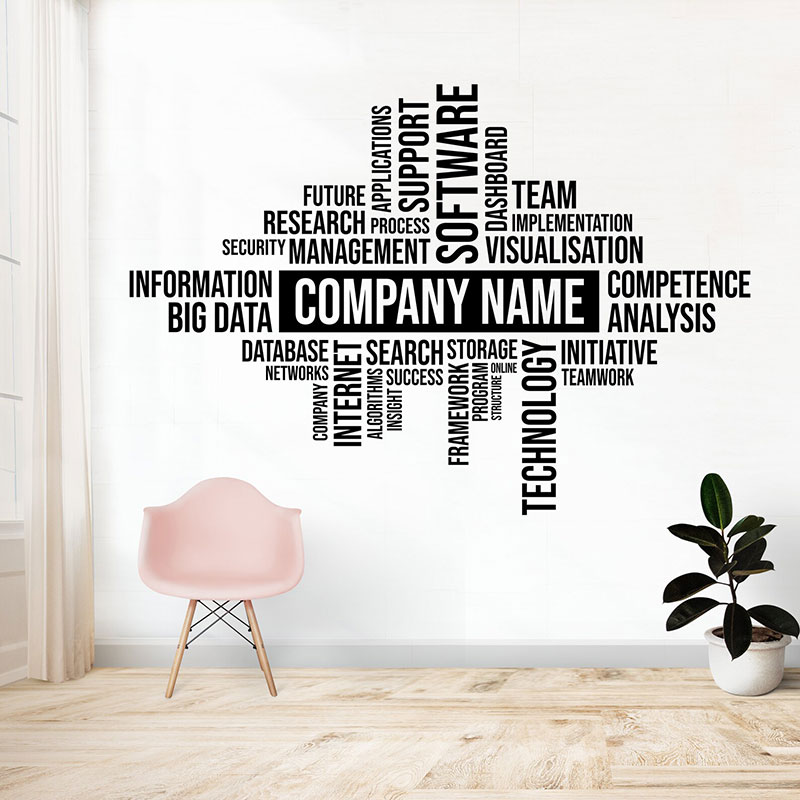 Office Furniture Names - 맞춤형 비즈니스 이름 벽 데칼, 사무실용