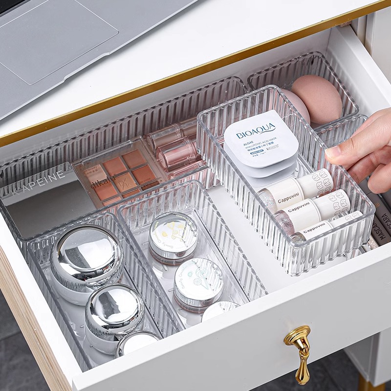Drawer Organizer Tray - 투명 서랍 정리함, 쌓을 수 있는