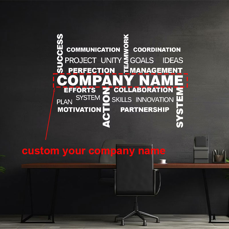 Office Furniture Names - 맞춤형 비즈니스 이름 벽 스티커 비닐