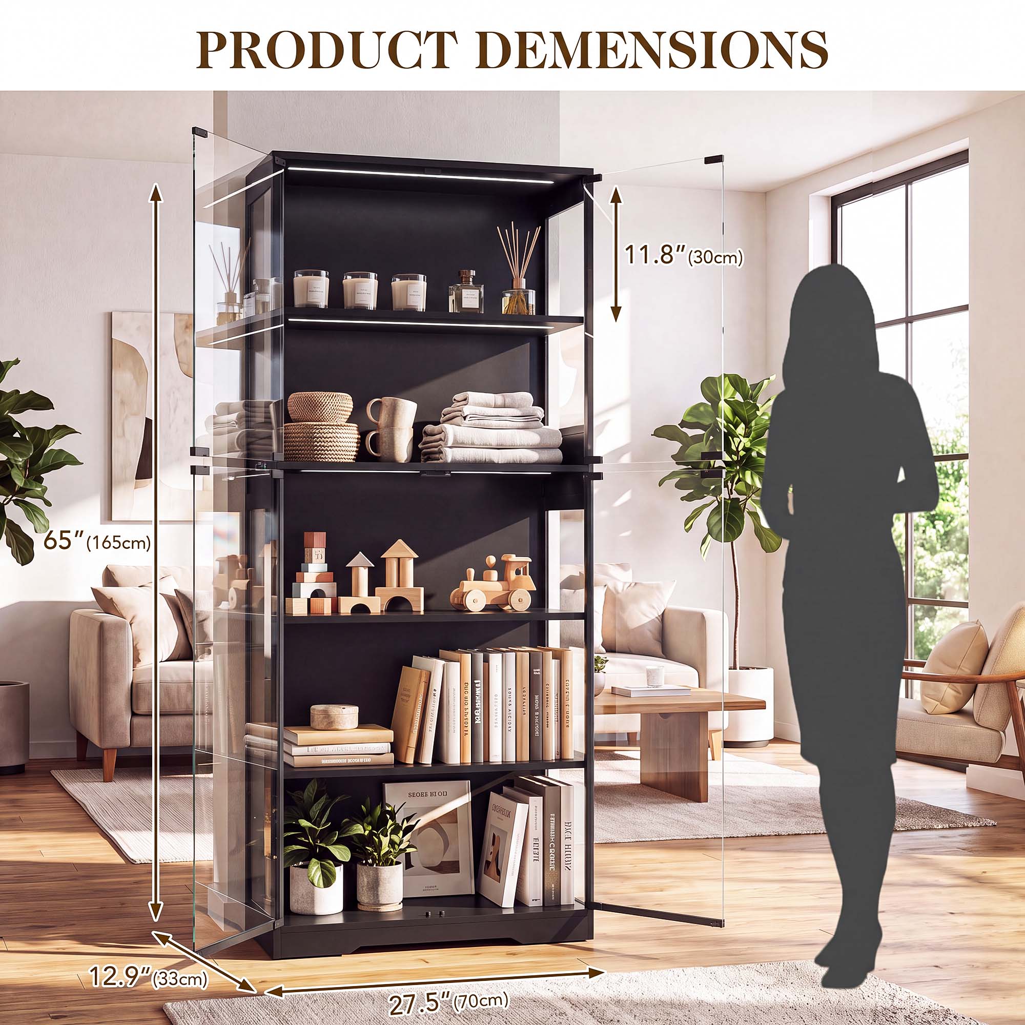 TCGBKAF 5단 디스플레이 캐비닛(유리 도어 포함) - Office Furniture Layout 리뷰 및 가격