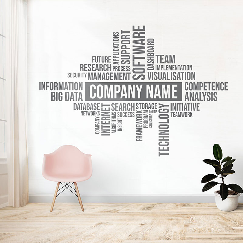 맞춤형 비즈니스 이름 벽 데칼, 사무실용 비닐 벽 장식 - Office Furniture Names 리뷰 및 가격