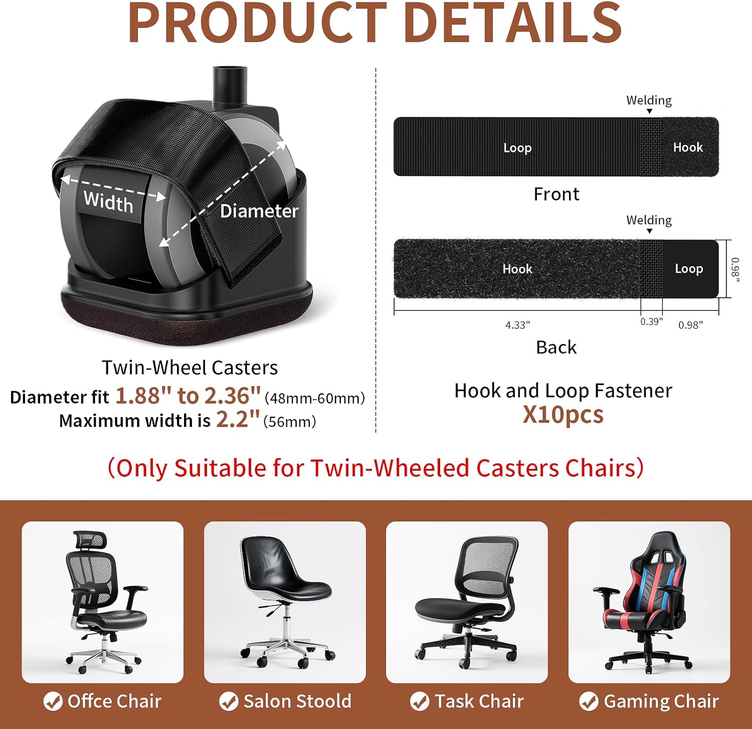 5PCS 의자 다리 보호대 사무실 의자 휠 컵 가구 휠 - Office Furniture Equipment 리뷰 및 가격