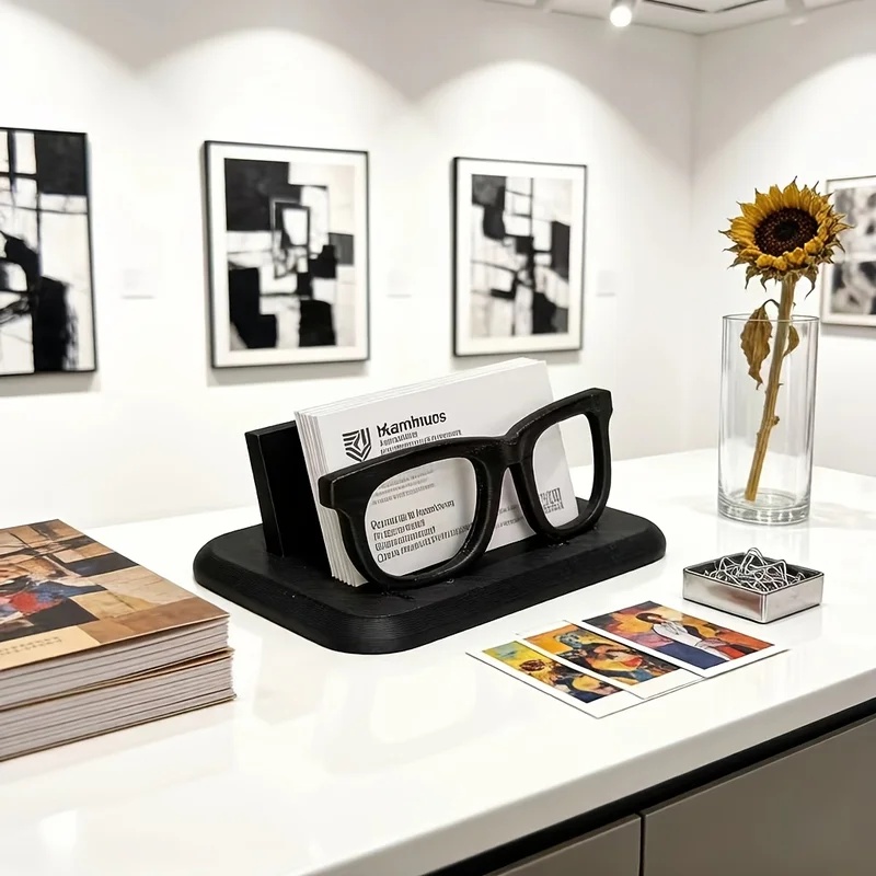 창의적인 안경 모양 명함 홀더 데스크탑 안경 스탠드 2 - Office Furniture Names 리뷰 및 가격