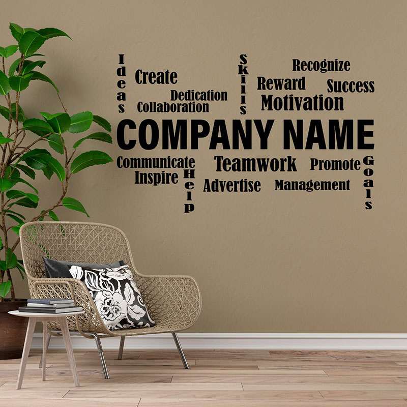 맞춤형 회사명 벽 스티커 비닐 인테리어 사무실 장식,  - Office Furniture Names 리뷰 및 가격