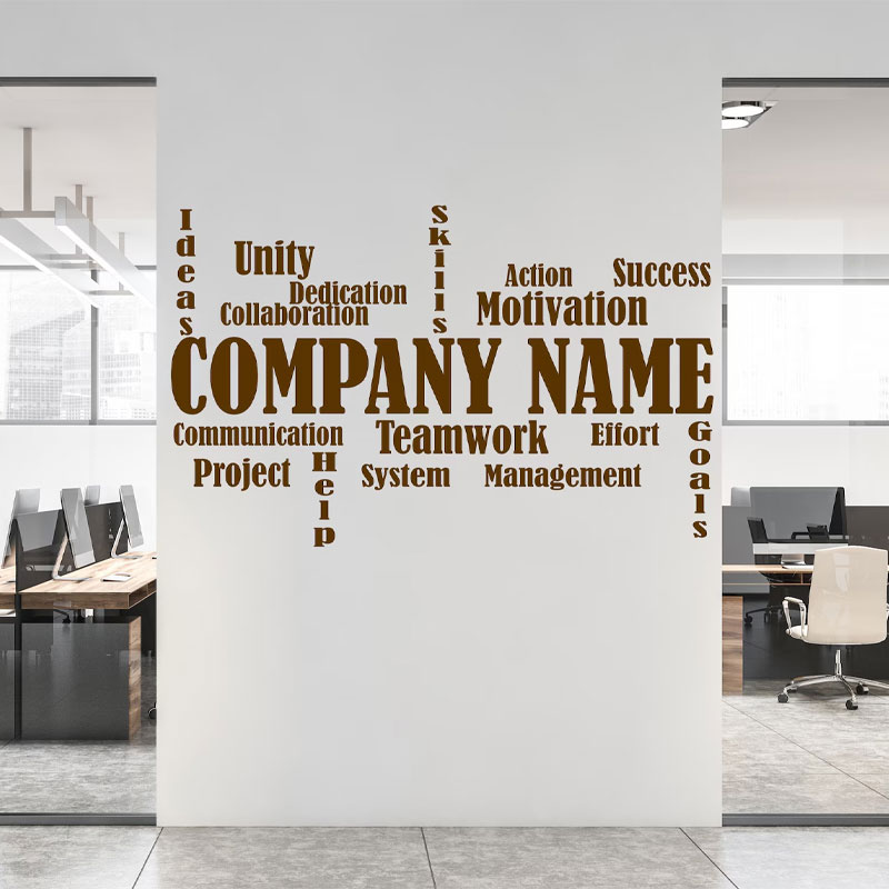 맞춤형 회사명 벽 스티커 비닐 인테리어 사무실 장식,  - Office Furniture Names 리뷰 및 가격