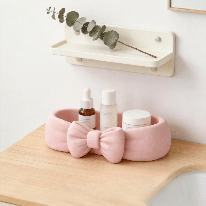 귀여운 리본 모양의 화장품 정리함, 부드러운 핑크색 장 - Drawer Organizer Tray 리뷰 및 가격