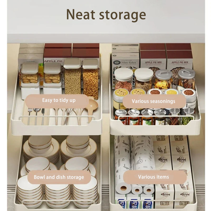 슬라이드 레일이있는 새로운 주방 스토리지 랙 풀 아웃  - Drawer Organizer Tray 리뷰 및 가격
