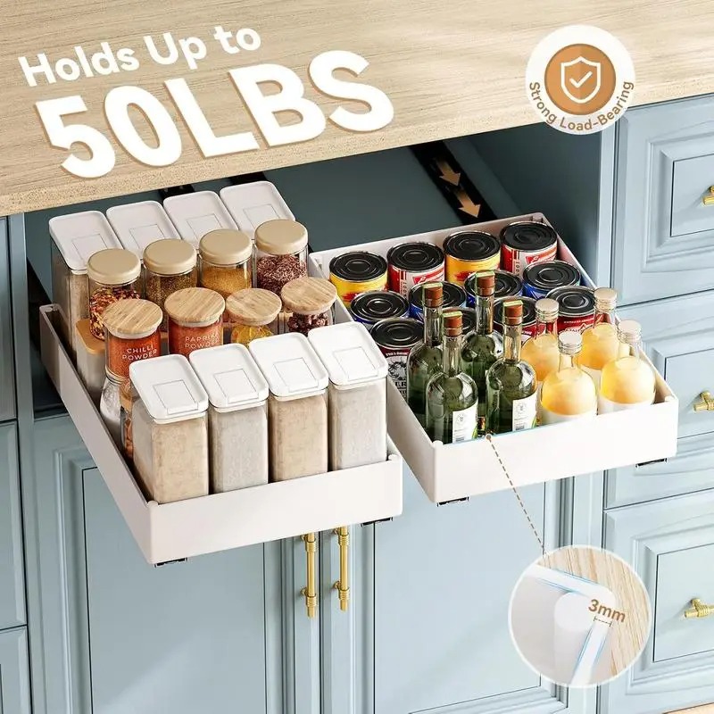 1-2개 주방 정리함 슬라이드 레일이 있는 서랍형 수납 - Drawer Organizer Tray 리뷰 및 가격