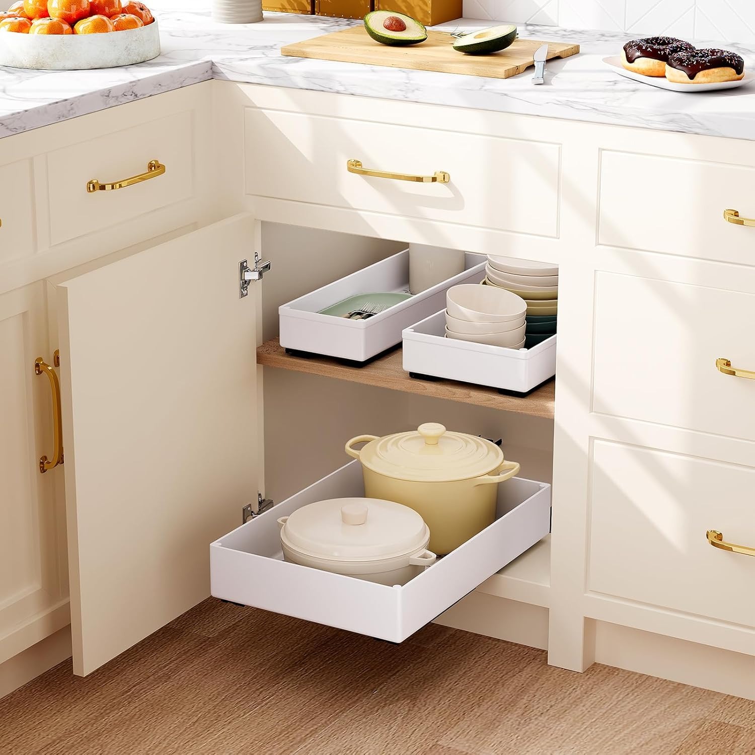 1-2개 주방 정리함 슬라이드 레일이 있는 서랍형 수납 - Drawer Organizer Tray 리뷰 및 가격